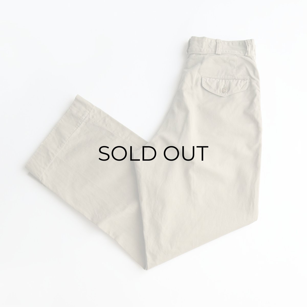 画像1: 50's US MARINE CORPS COTTON TWILL KHAKI TROUSERS【W28 x L30.5 程度】 (1)