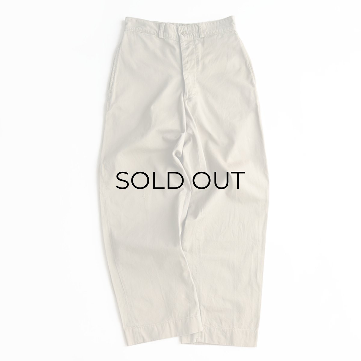 画像2: 50's US MARINE CORPS COTTON TWILL KHAKI TROUSERS【W28 x L30.5 程度】 (2)