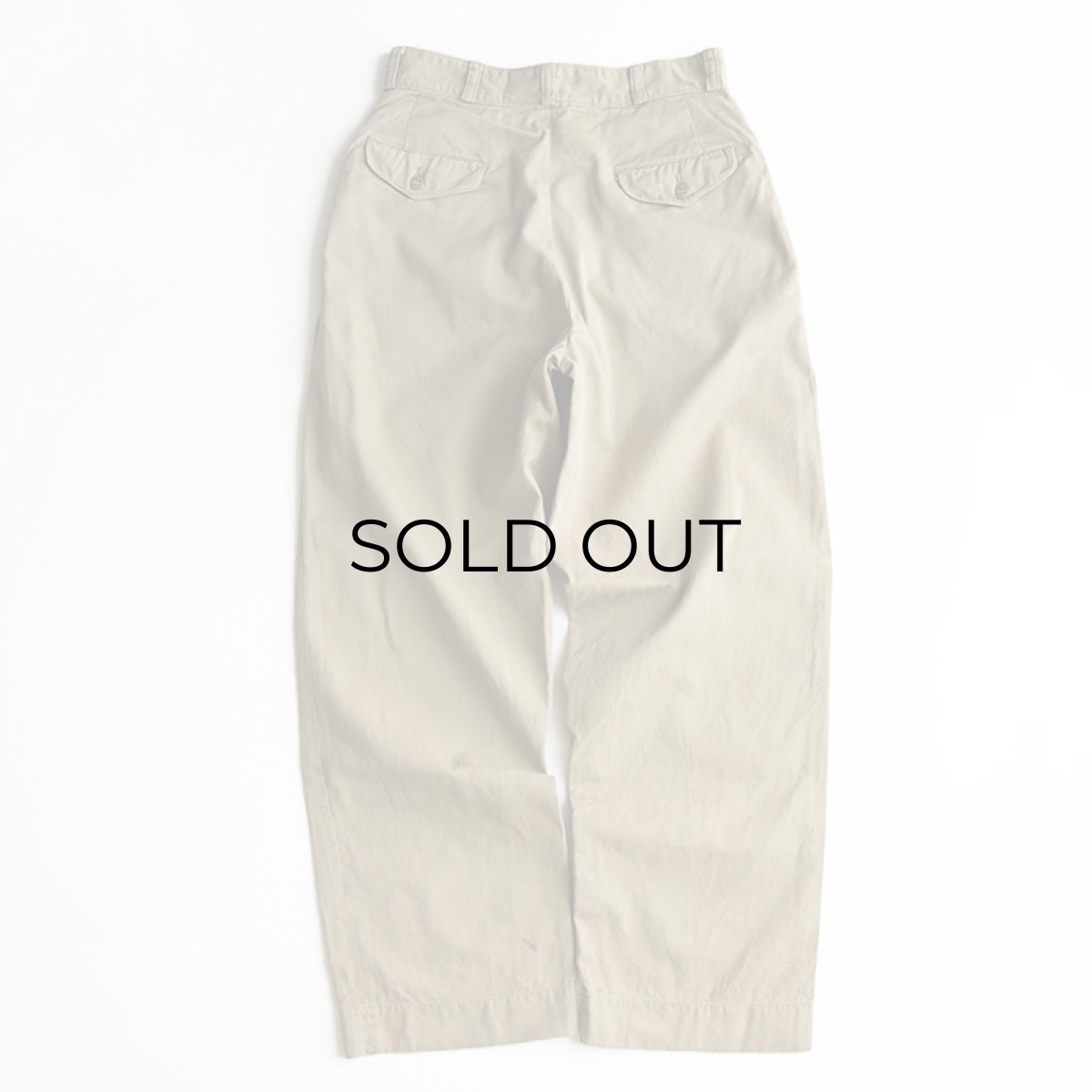 画像4: 50's US MARINE CORPS COTTON TWILL KHAKI TROUSERS【W28 x L30 程度】 (4)