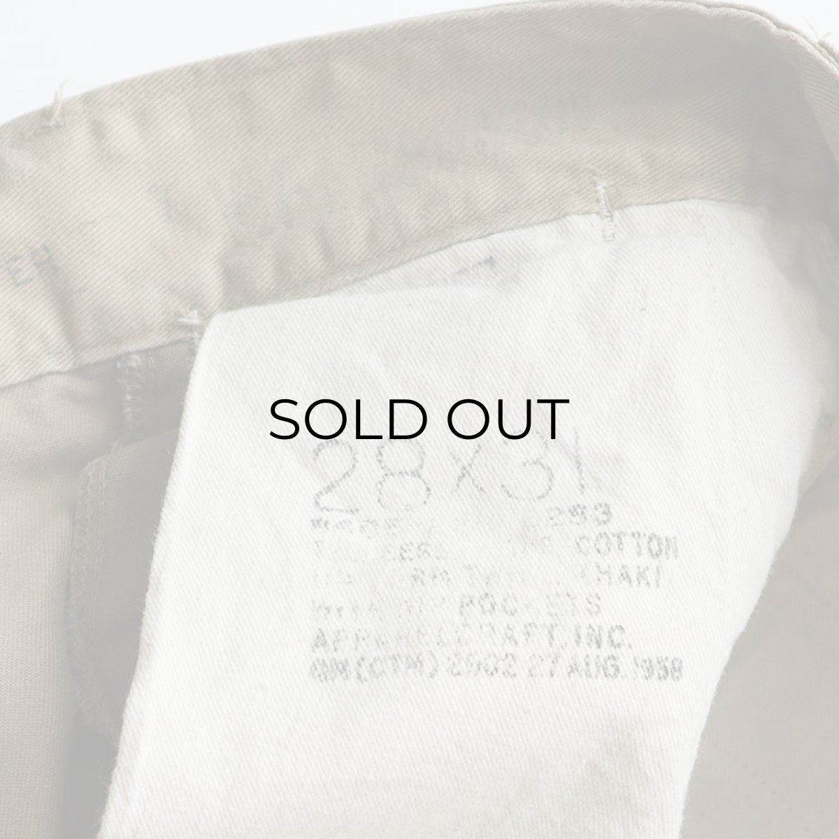 画像8: 50's US MARINE CORPS COTTON TWILL KHAKI TROUSERS【W28 x L30 程度】 (8)