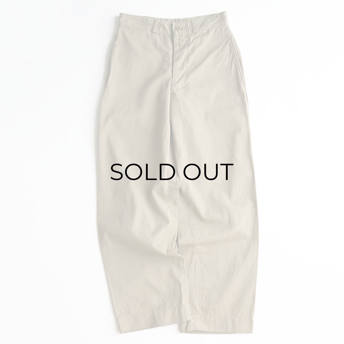 画像2: 50's US MARINE CORPS COTTON TWILL KHAKI TROUSERS【W28 x L30 程度】 (2)