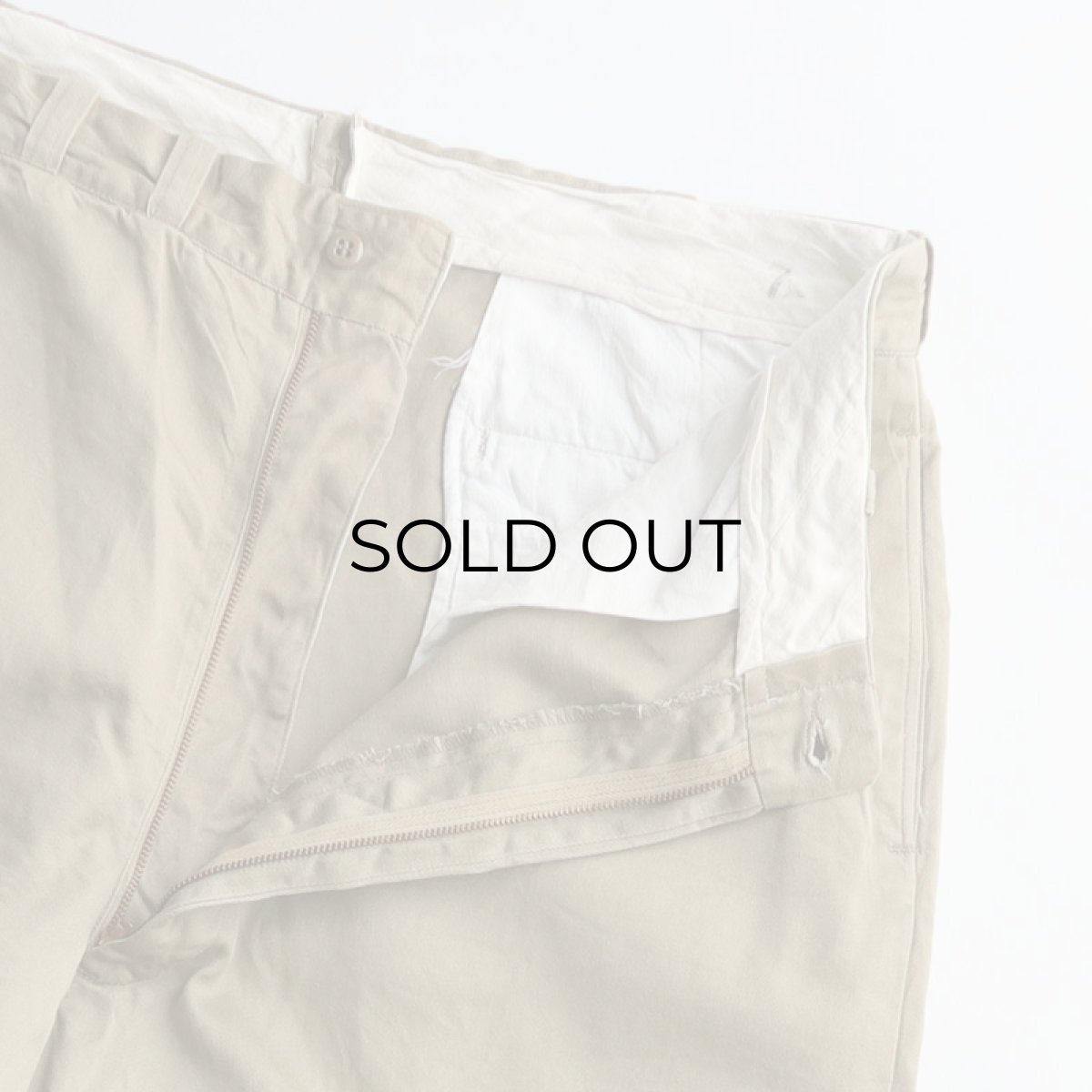 画像5: 60's US MILITARY COTTON TWILL KHAKI TROUSERS【W36 x L32 程度】 (5)