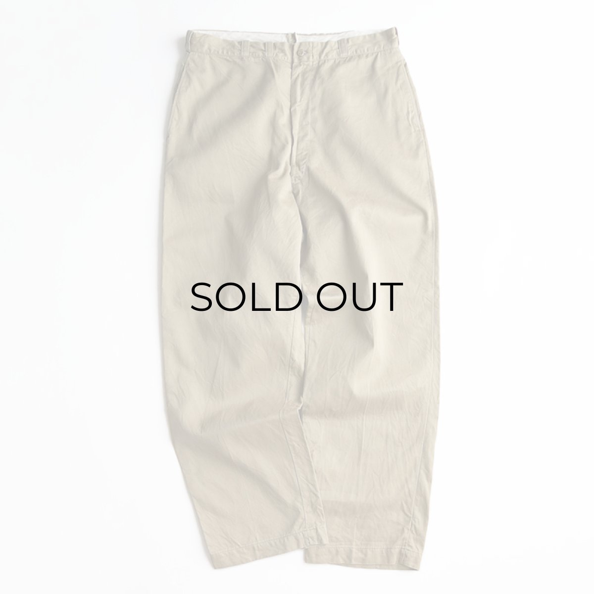 画像2: 60's US MILITARY COTTON TWILL KHAKI TROUSERS【W36 x L32 程度】 (2)