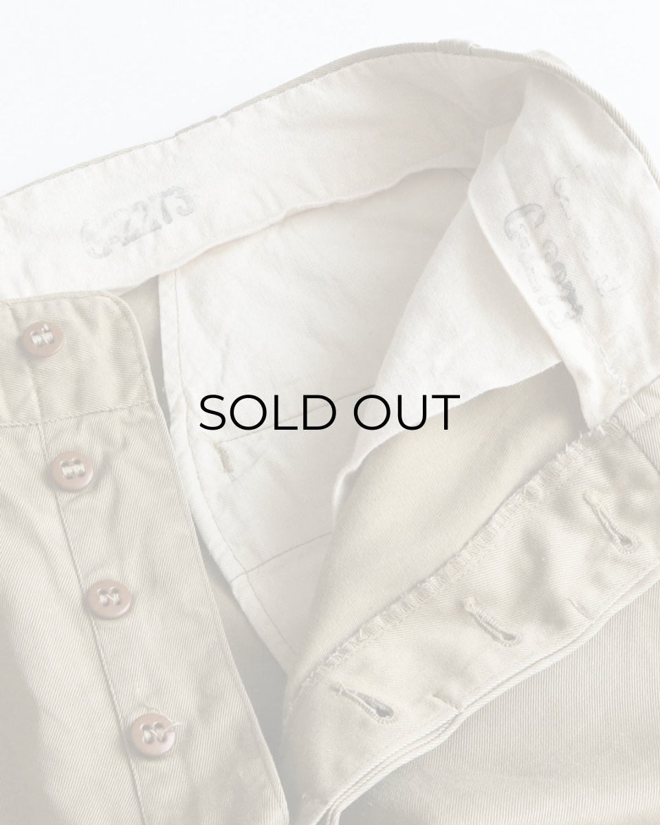 画像6: 50's US MILITARY COTTON TWILL KHAKI TROUSERS【W31 x L29 程度】 (6)