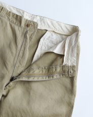 画像4: 60's US MILITARY COTTON TWILL KHAKI TROUSERS【W35 x L32 程度】 (4)