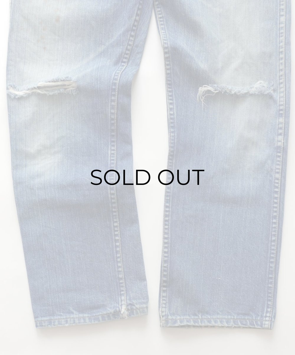 画像5: 70's MAVERICK COTTON BROKEN DENIM 5-POCKET PANTS 【SIZE : W30 x L28.5 程度】 (5)