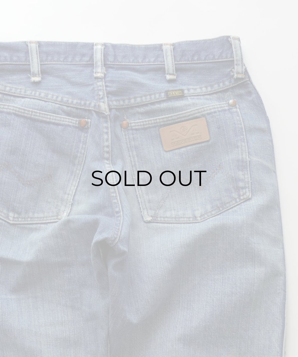 画像6: 70's MAVERICK COTTON BROKEN DENIM 5-POCKET PANTS 【SIZE : W30 x L28.5 程度】 (6)
