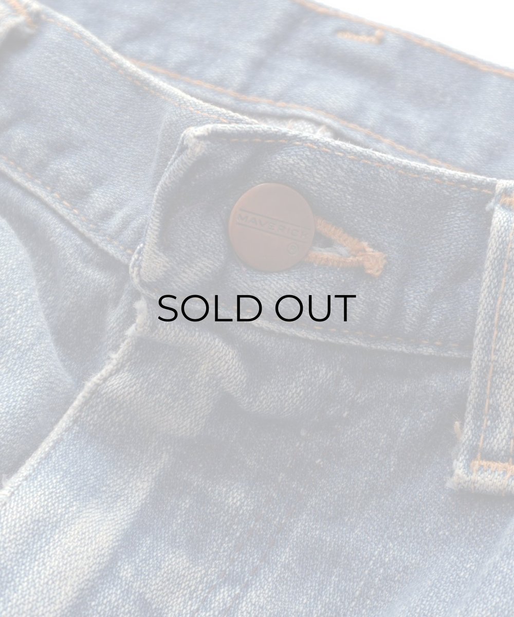 画像10: 70's MAVERICK COTTON BROKEN DENIM 5-POCKET PANTS 【SIZE : W30 x L28.5 程度】 (10)