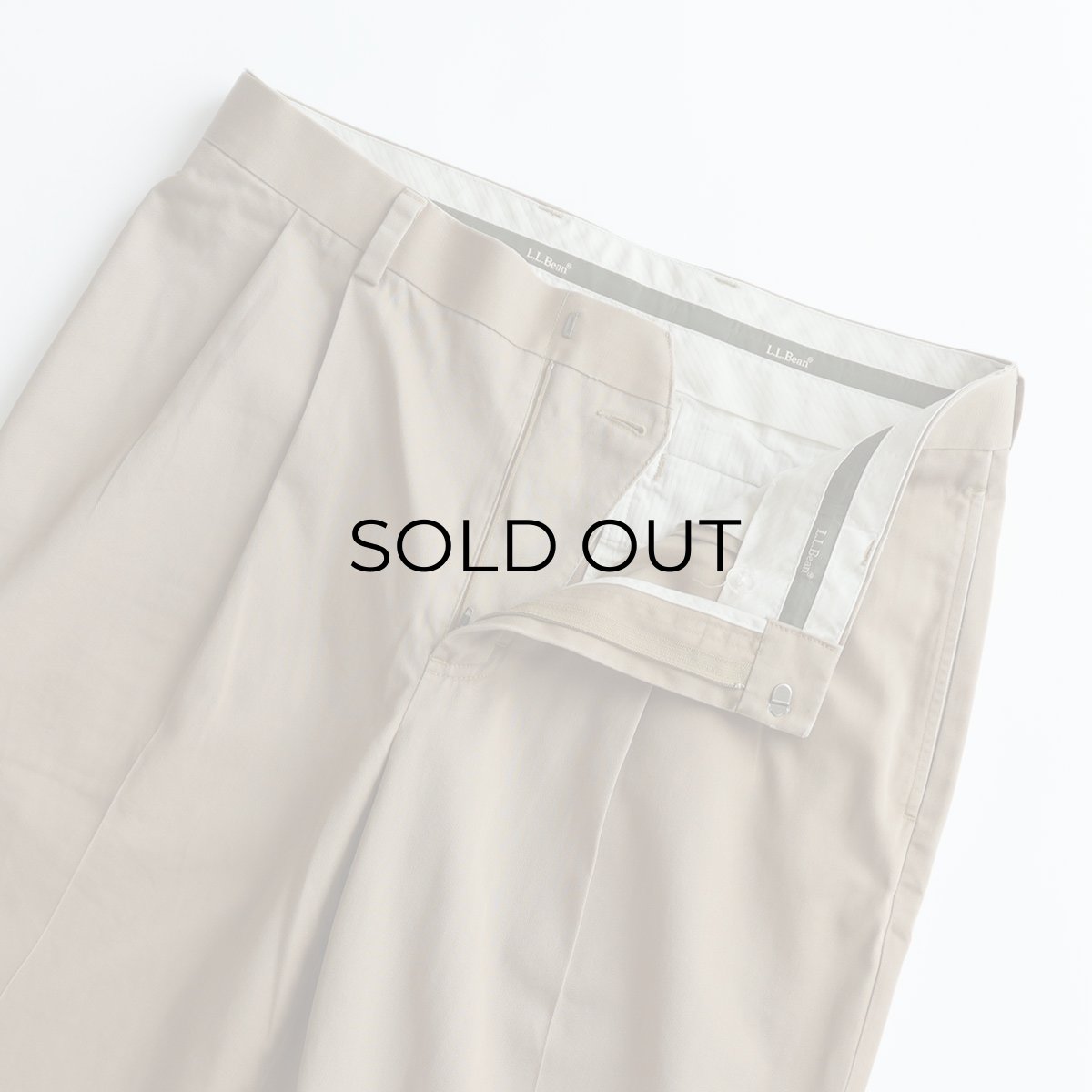 画像4: L.L. Bean COTTON TWILL TUCK PANTS【W34 x L31 程度】 (4)