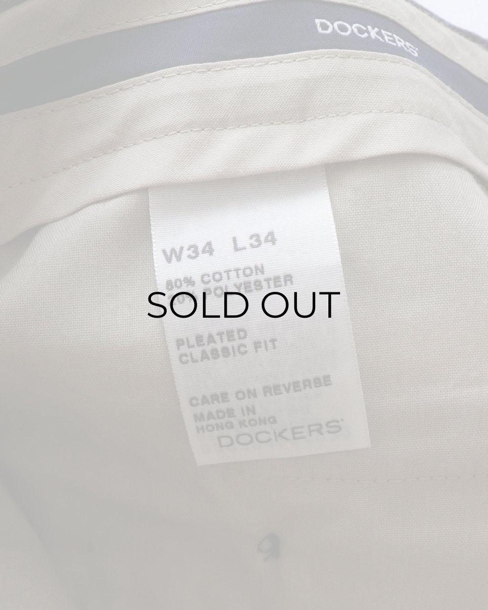 画像7: DOCKERS COTTON POLYESTER TWILL TUCK SLACKS【W35 x L34 程度】 (7)