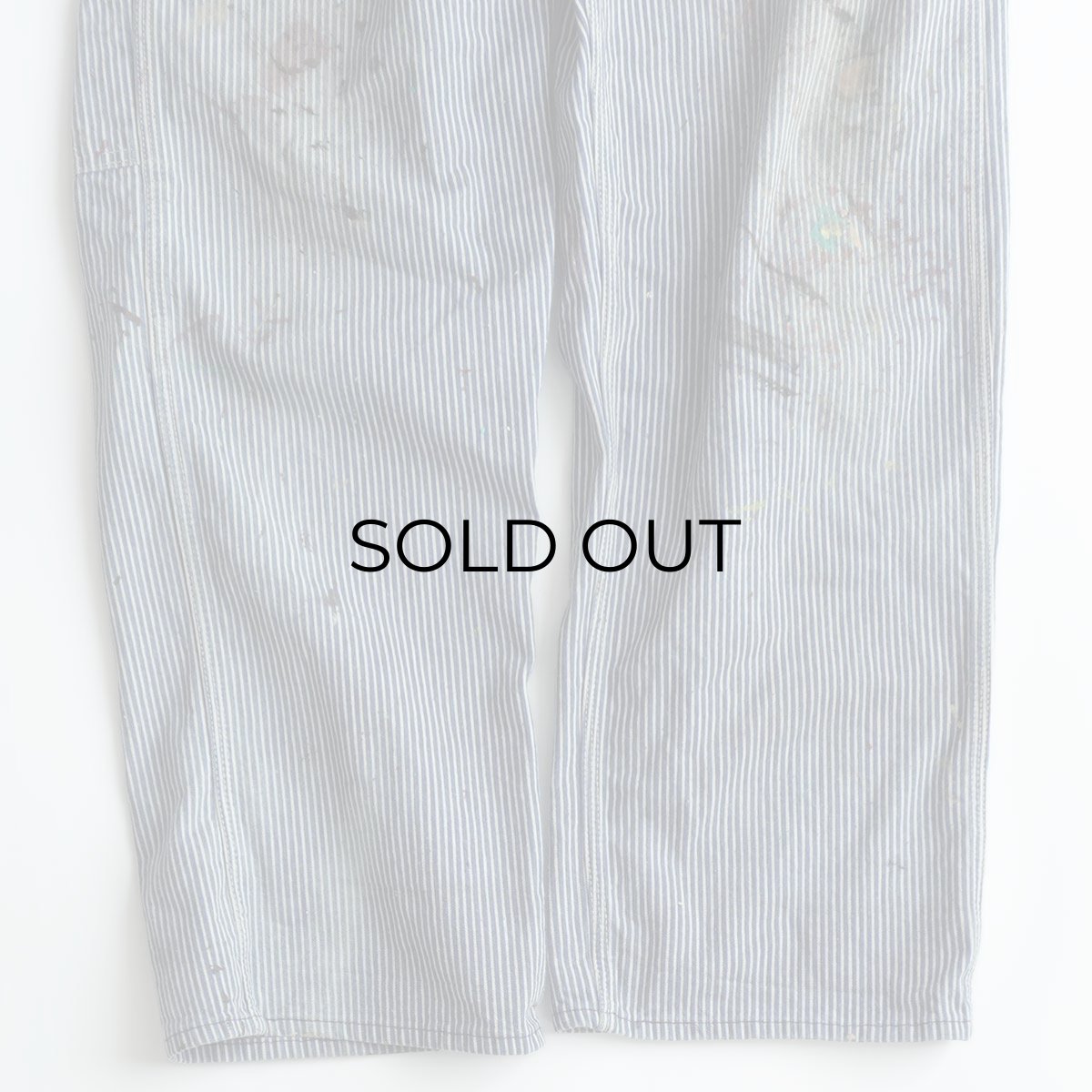 画像6: 〜70's MONTGOMERY WARD COTTON HICKORY STRIPE OVERALL "PAINT STAINS" (6)