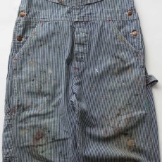 画像4: 〜70's MONTGOMERY WARD COTTON HICKORY STRIPE OVERALL "PAINT STAINS" (4)