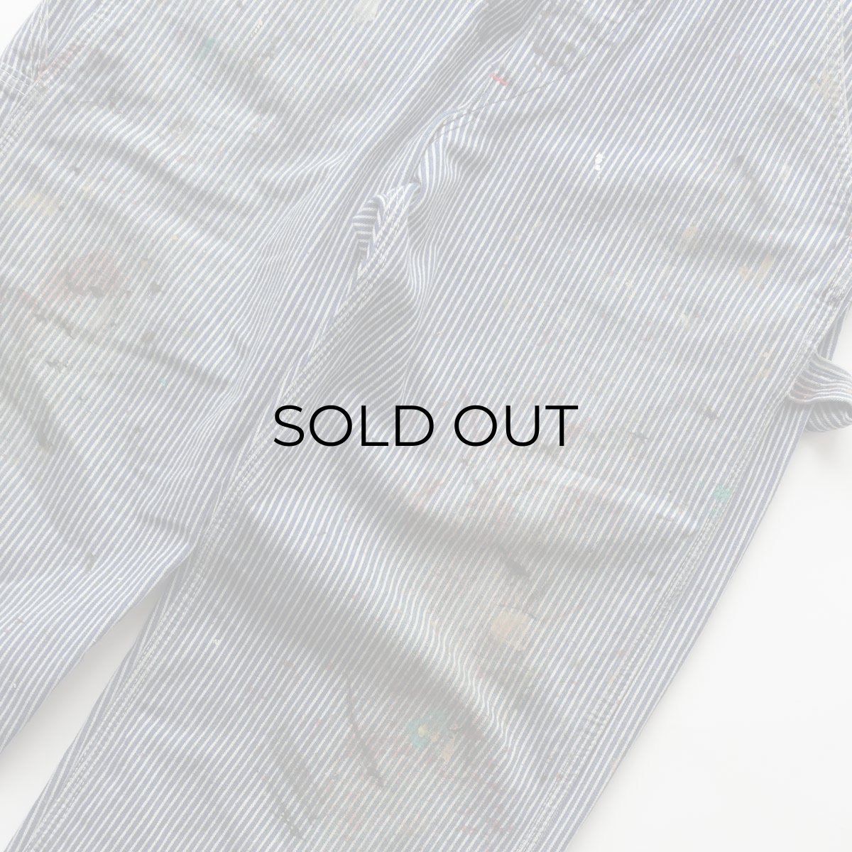 画像5: 〜70's MONTGOMERY WARD COTTON HICKORY STRIPE OVERALL "PAINT STAINS" (5)