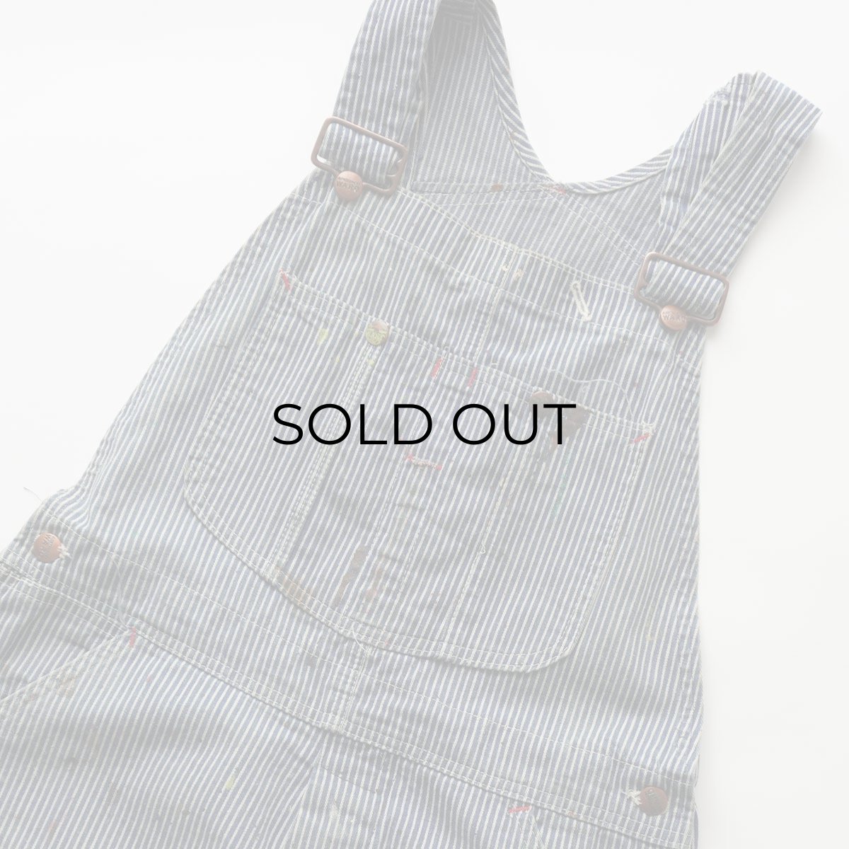 画像3: 〜70's MONTGOMERY WARD COTTON HICKORY STRIPE OVERALL "PAINT STAINS" (3)