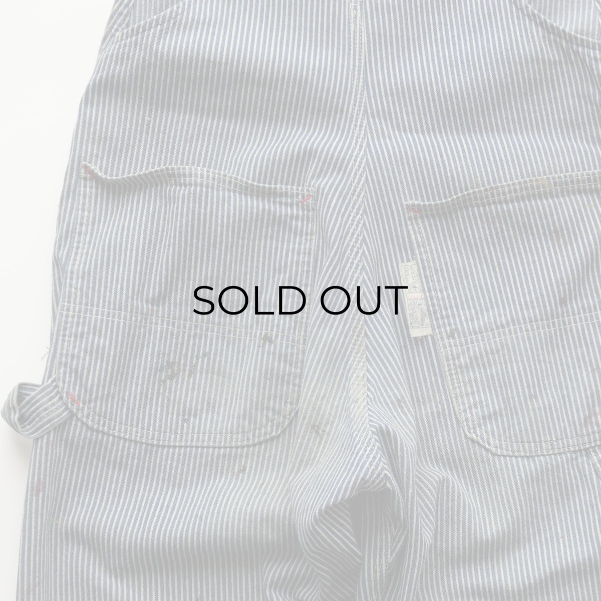 画像8: 〜70's MONTGOMERY WARD COTTON HICKORY STRIPE OVERALL "PAINT STAINS" (8)