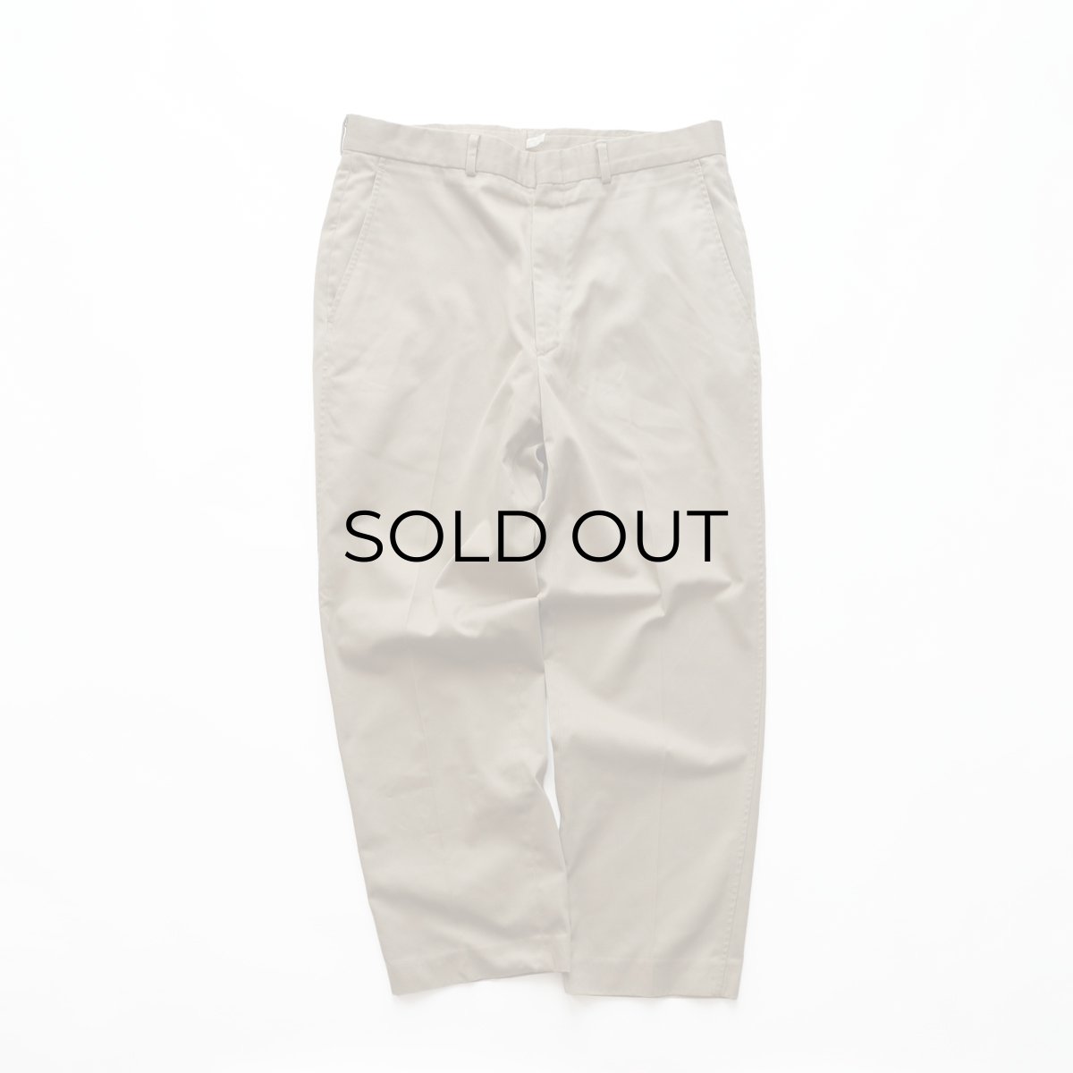 画像1: 〜90's LANDS' END COTTON POLYESTER TWILL NO TUCK PANTS "MADE IN USA"【W34 x L28.5 程度】 (1)