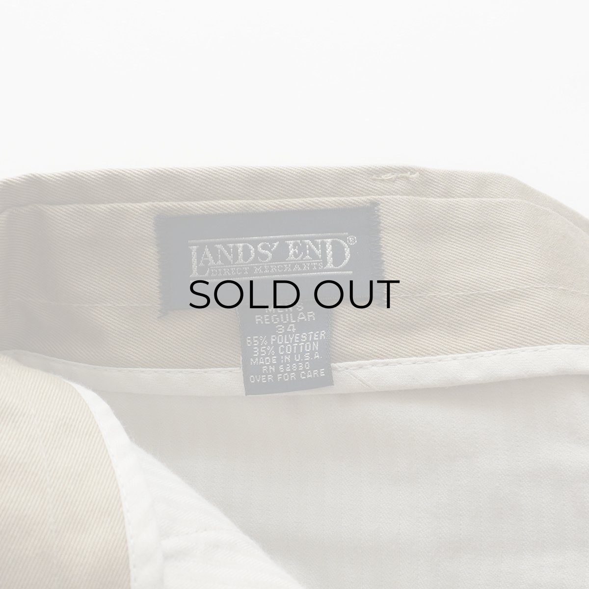 画像7: 〜90's LANDS' END COTTON POLYESTER TWILL NO TUCK PANTS "MADE IN USA"【W34 x L28.5 程度】 (7)