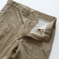 画像4: 〜90's LANDS' END COTTON POLYESTER TWILL NO TUCK PANTS "MADE IN USA"【W34 x L28.5 程度】 (4)