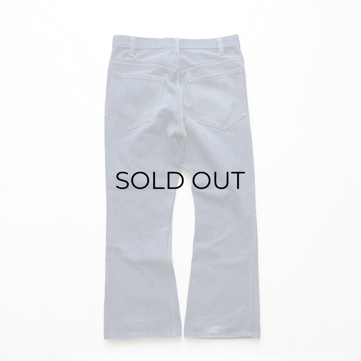 画像3: 70's JC Penney "PLAIN POCKETS" COTTON POLYESTER DENIM FLAIR PANTS【W33 x L28.5 程度】 (3)