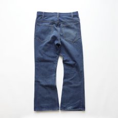 画像3: 70's JC Penney "PLAIN POCKETS" COTTON POLYESTER DENIM FLAIR PANTS【W33 x L28.5 程度】 (3)