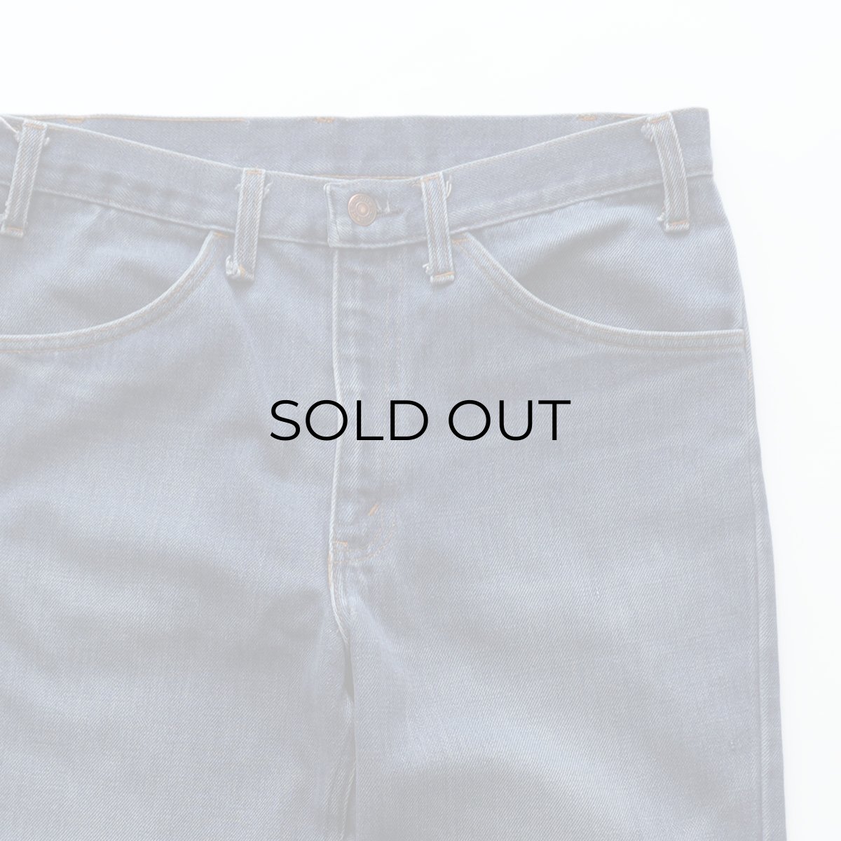 画像4: 70's JC Penney "PLAIN POCKETS" COTTON POLYESTER DENIM FLAIR PANTS【W33 x L28.5 程度】 (4)