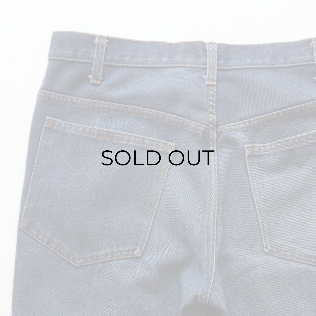 画像7: 70's JC Penney "PLAIN POCKETS" COTTON POLYESTER DENIM FLAIR PANTS【W33 x L28.5 程度】 (7)