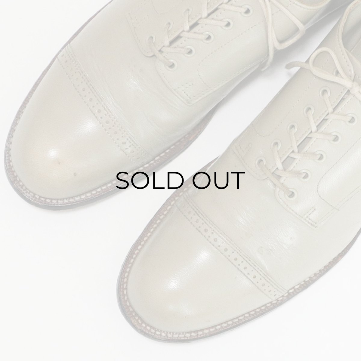 画像4: 〜80's STACY ADAMS "MADISON" GRAY LEATHER STRAIGHT TIP DRESS SHOES【size : 9 D】 (4)