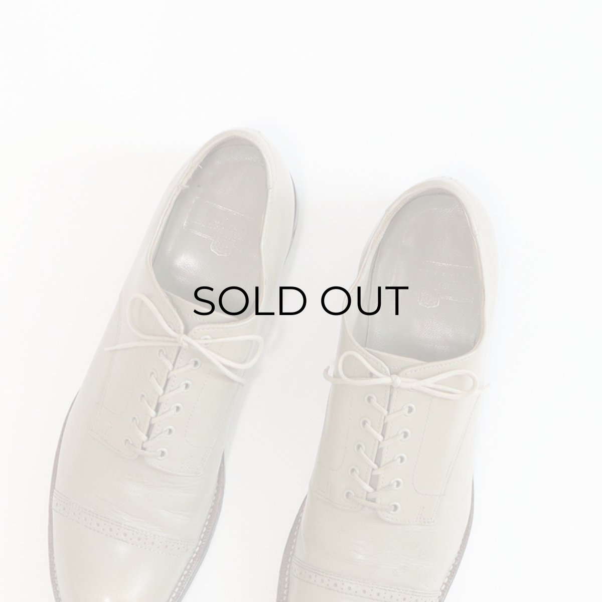 画像5: 〜80's STACY ADAMS "MADISON" GRAY LEATHER STRAIGHT TIP DRESS SHOES【size : 9 D】 (5)