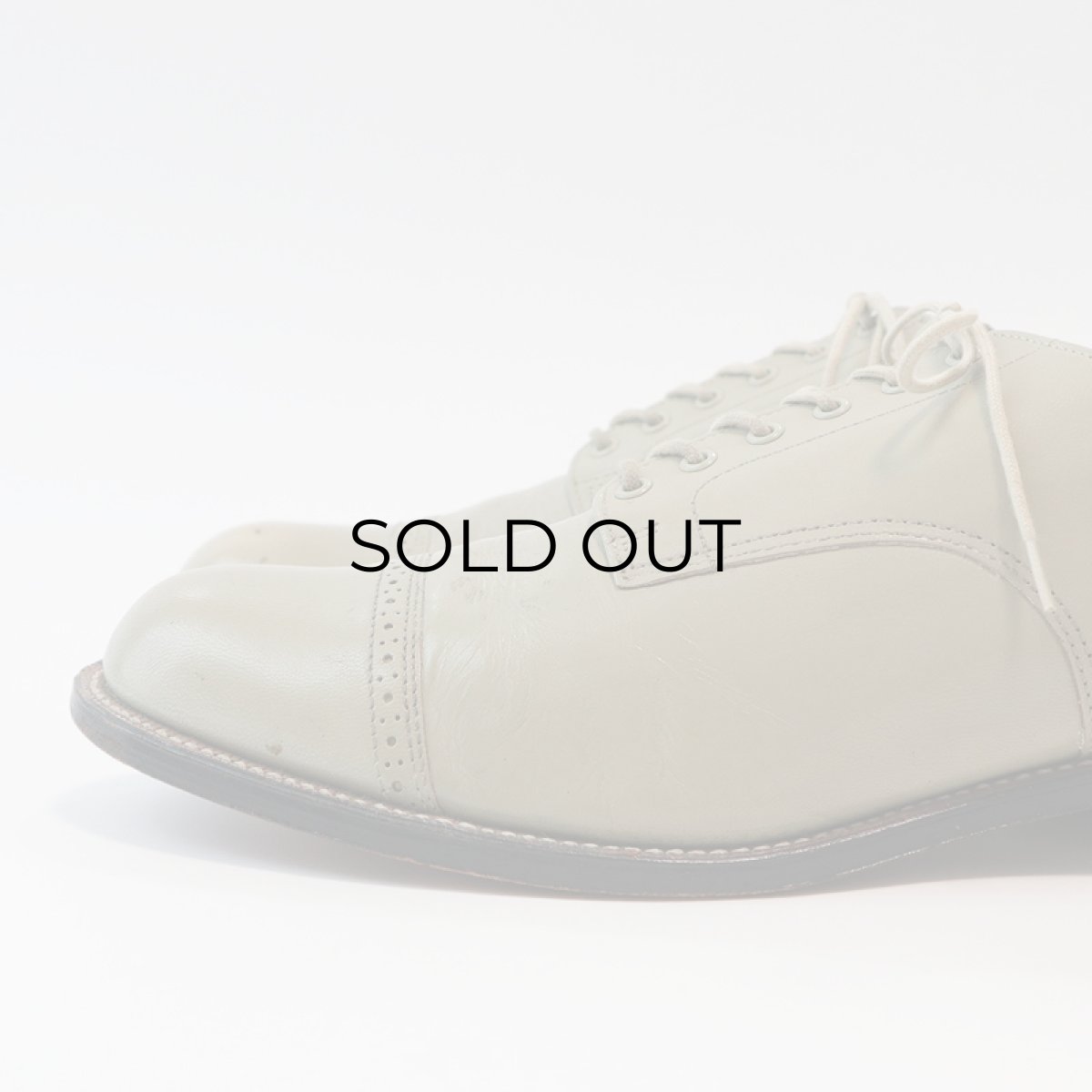 画像7: 〜80's STACY ADAMS "MADISON" GRAY LEATHER STRAIGHT TIP DRESS SHOES【size : 9 D】 (7)