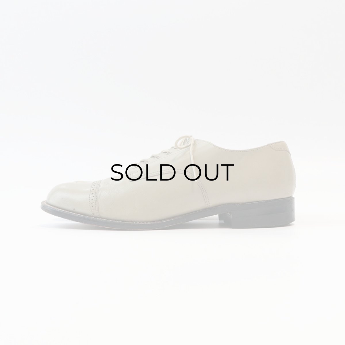 画像2: 〜80's STACY ADAMS "MADISON" GRAY LEATHER STRAIGHT TIP DRESS SHOES【size : 9 D】 (2)