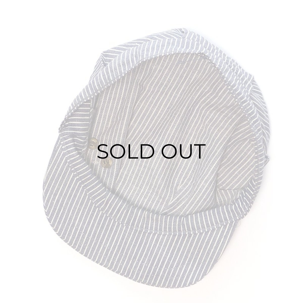 画像5: OLD UNKNOWN BRAND HICKORY STRIPE WORK CAP with WAPPEN & PIN BADGE "McKinley Explorer" (5)