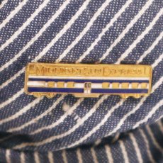 画像8: OLD UNKNOWN BRAND HICKORY STRIPE WORK CAP with WAPPEN & PIN BADGE "McKinley Explorer" (8)