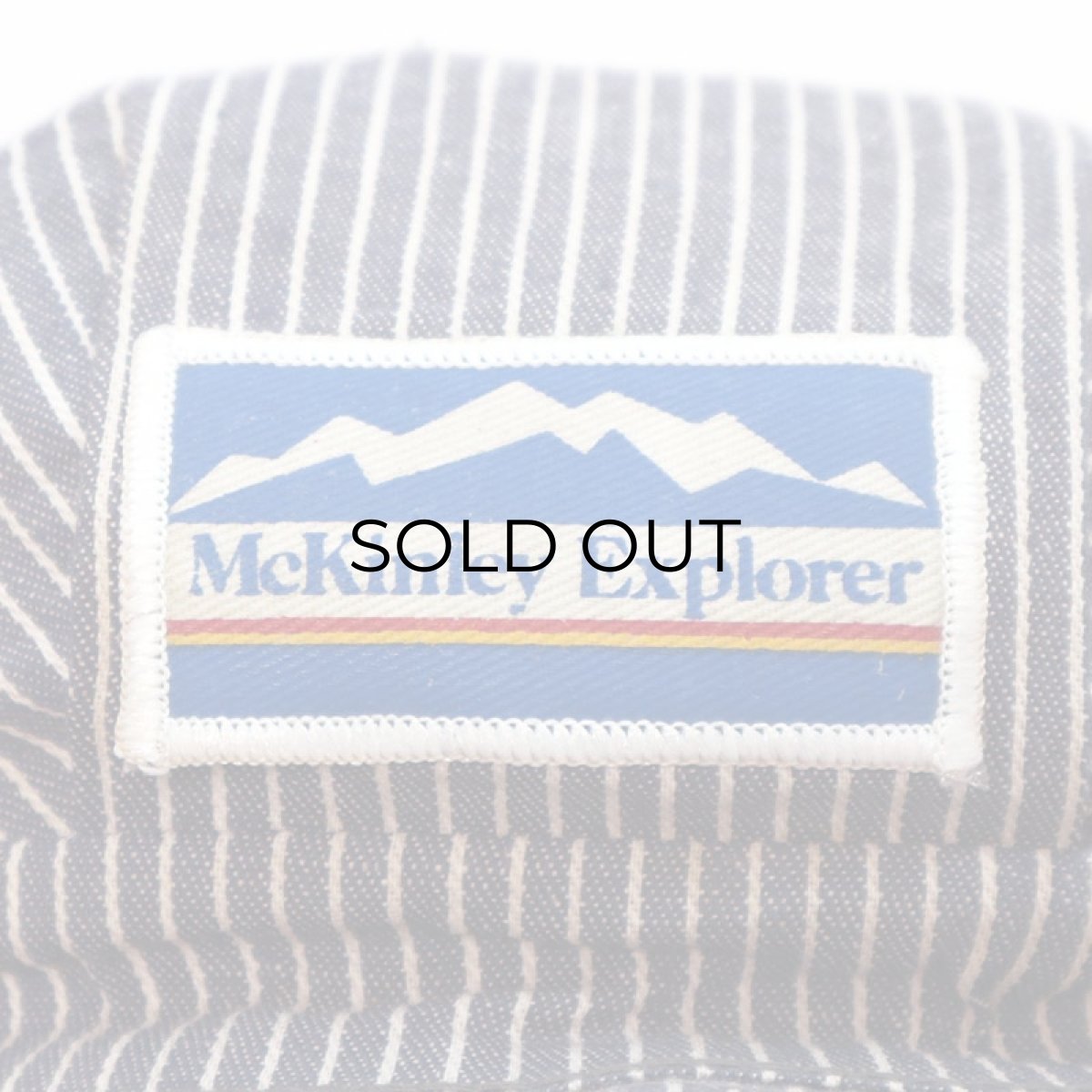 画像7: OLD UNKNOWN BRAND HICKORY STRIPE WORK CAP with WAPPEN & PIN BADGE "McKinley Explorer" (7)