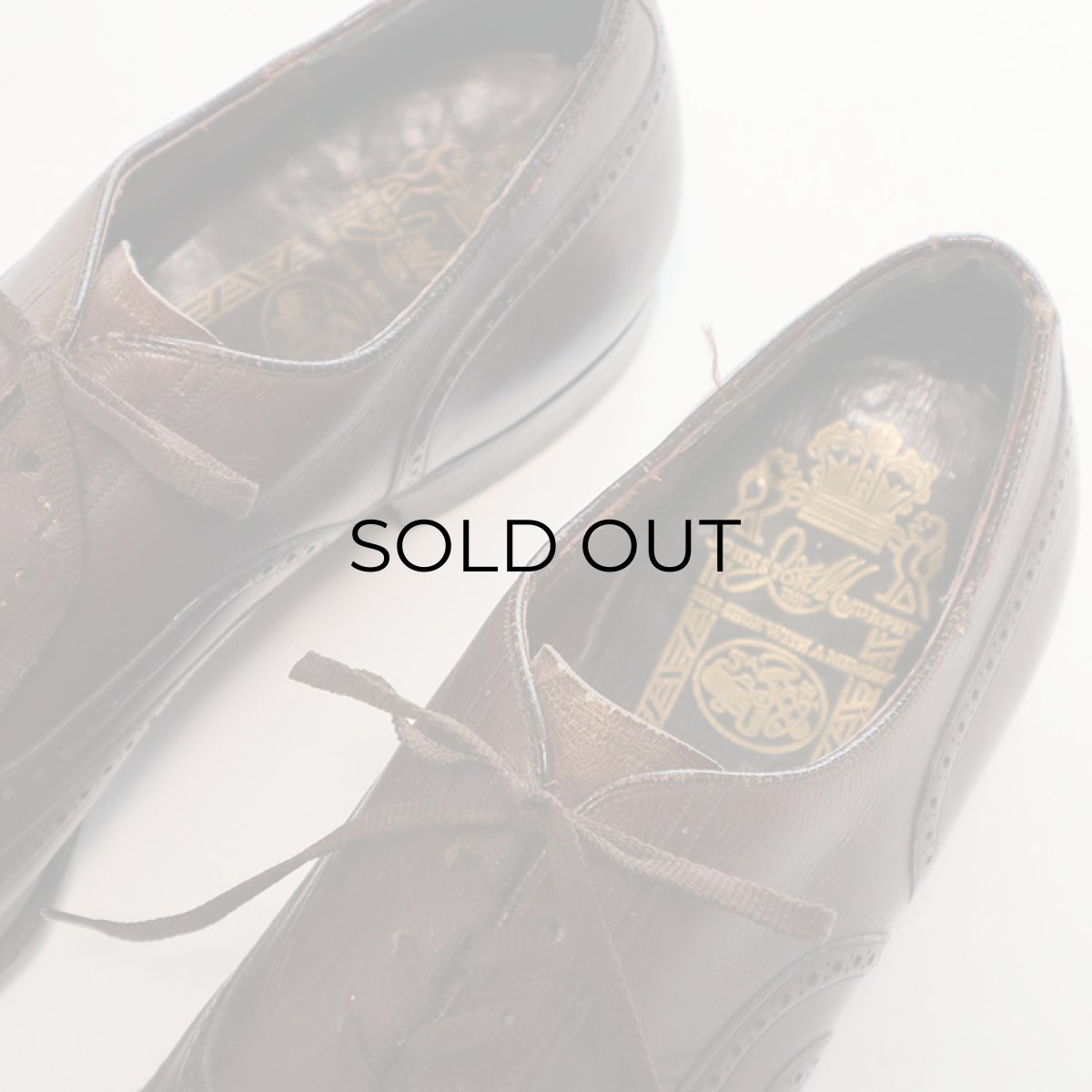 画像4: OLD JOHNSTON & MURPHY "ARISTOCRAFT" LEATHER WING TIP DRESS SHOES【size : 8 1/2 〜 9 程度】 (4)