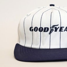 画像1: 80's UNKNOWN BRAND STRIPE 2-TONE TRUCKER CAP "GOOD YEAR" (1)