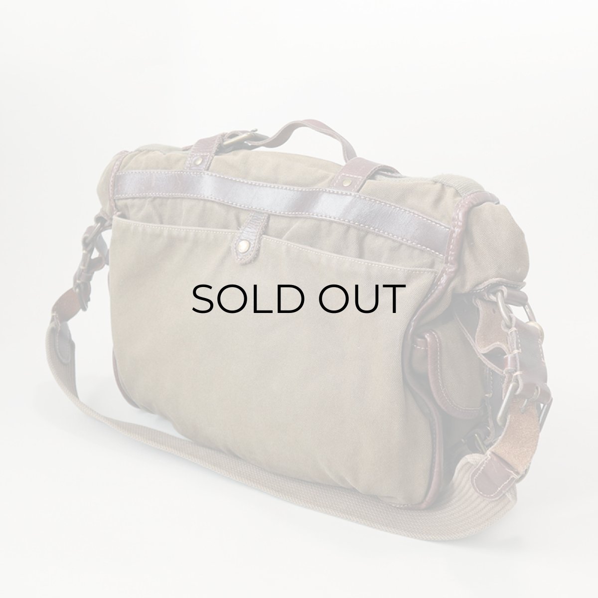 画像5: RALPH LAUREN COTTON CANVAS x LEATHER SHOULDER BAG (5)