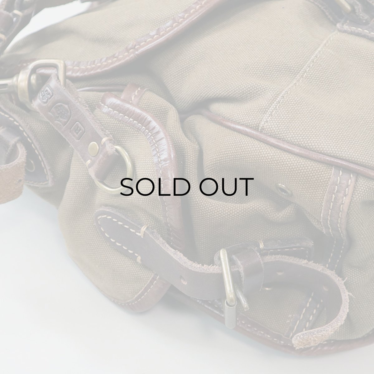 画像12: RALPH LAUREN COTTON CANVAS x LEATHER SHOULDER BAG (12)