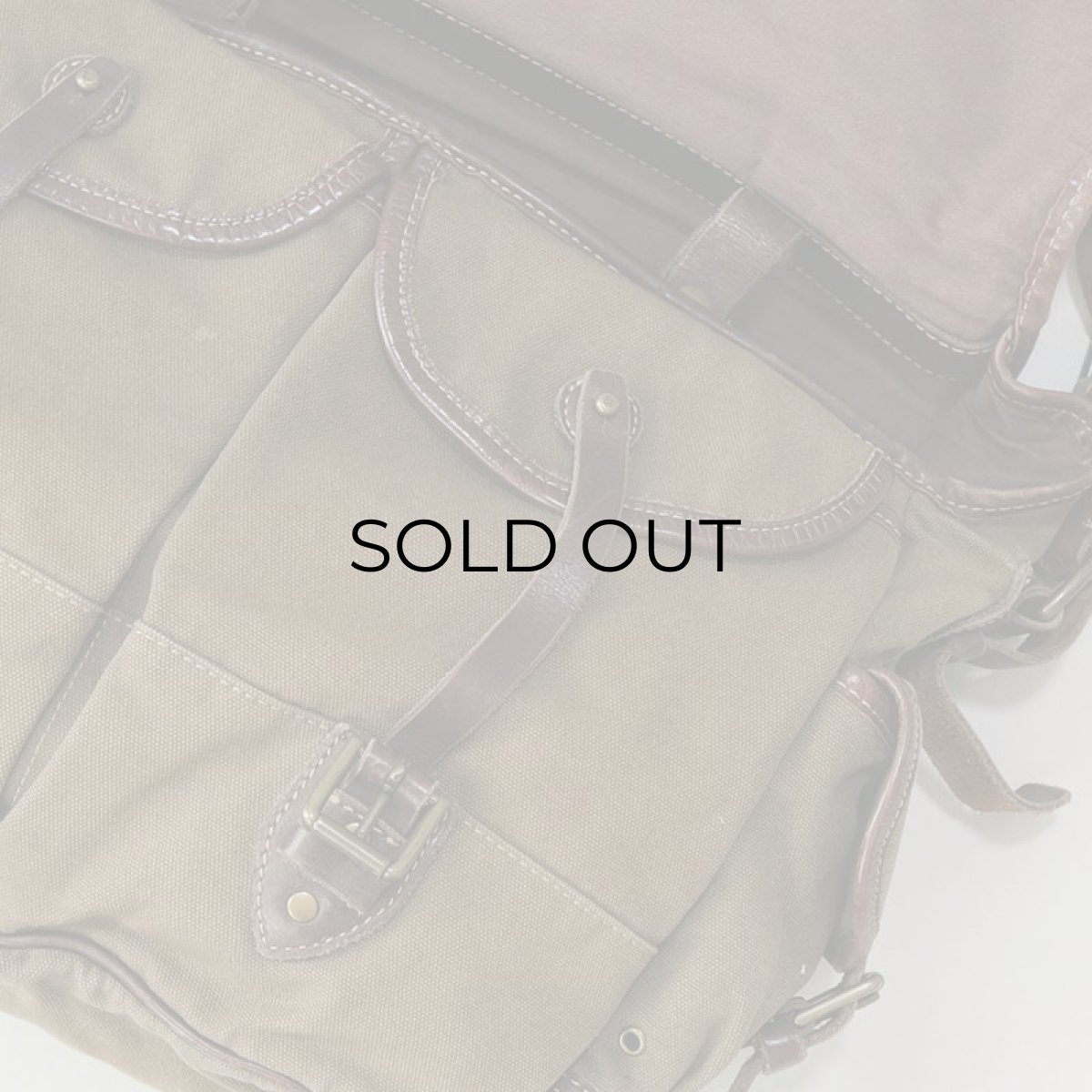 画像10: RALPH LAUREN COTTON CANVAS x LEATHER SHOULDER BAG (10)