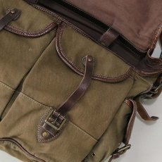 画像10: RALPH LAUREN COTTON CANVAS x LEATHER SHOULDER BAG (10)