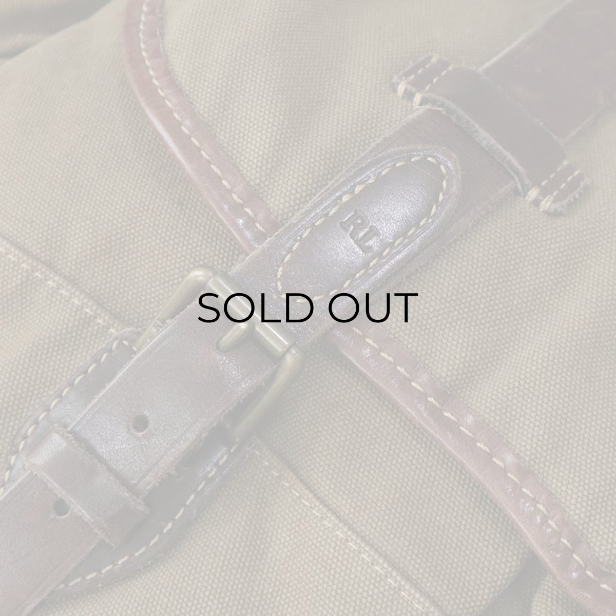 画像11: RALPH LAUREN COTTON CANVAS x LEATHER SHOULDER BAG (11)