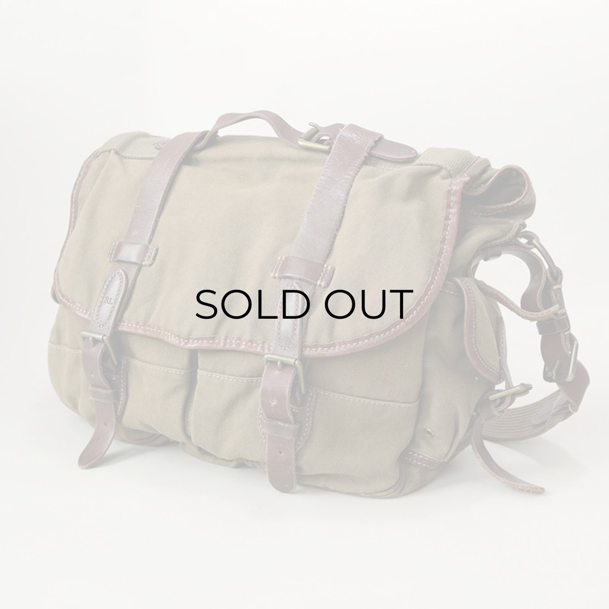 画像2: RALPH LAUREN COTTON CANVAS x LEATHER SHOULDER BAG (2)