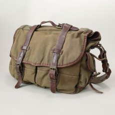 画像2: RALPH LAUREN COTTON CANVAS x LEATHER SHOULDER BAG (2)