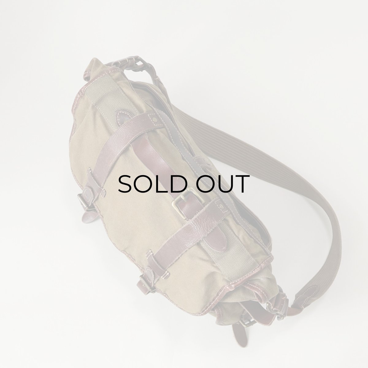 画像4: RALPH LAUREN COTTON CANVAS x LEATHER SHOULDER BAG (4)