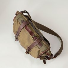 画像4: RALPH LAUREN COTTON CANVAS x LEATHER SHOULDER BAG (4)