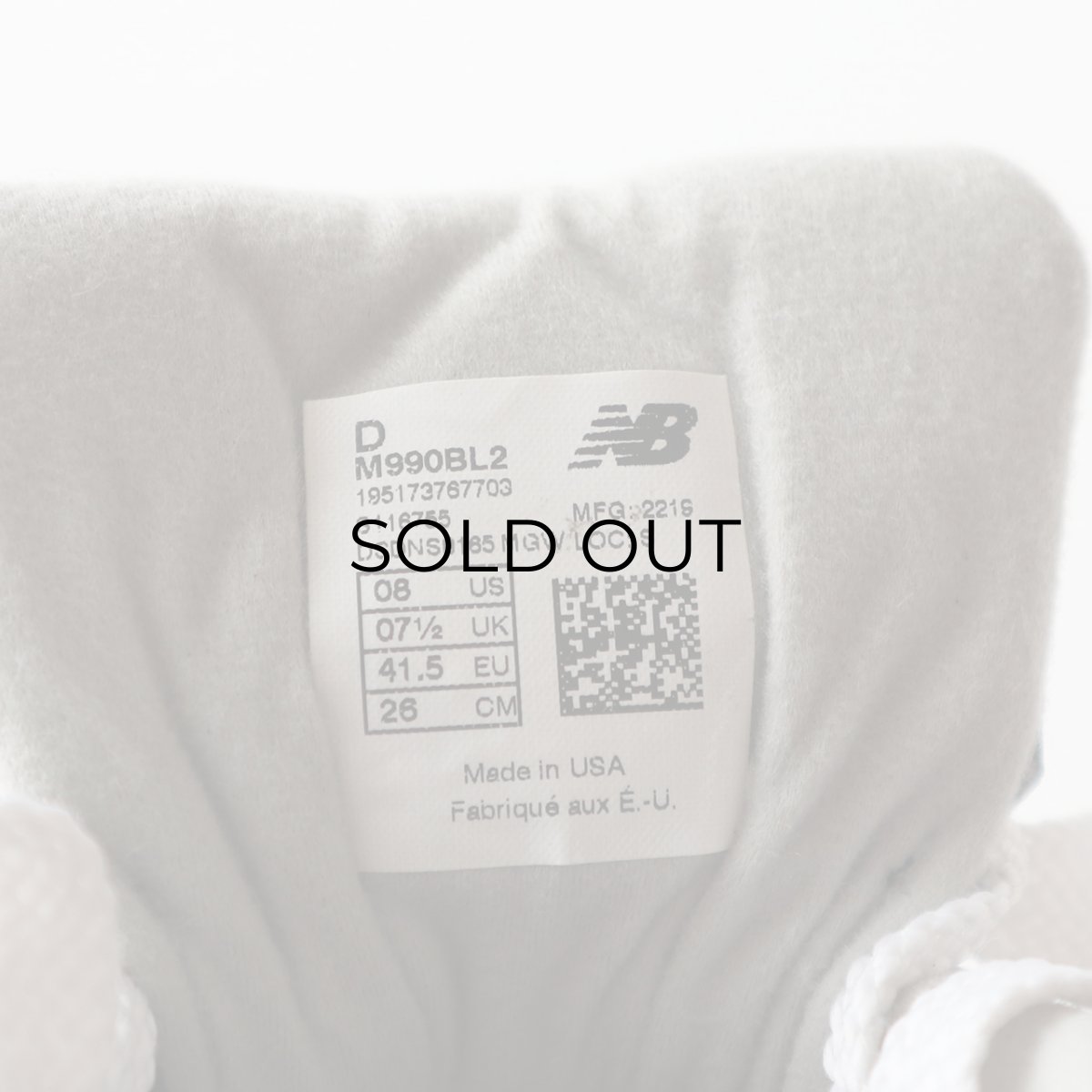 画像11: 【NEW】 NEW BALANCE M990BL2 RUNNING SHOES "MADE IN USA"【size : 8 D】 (11)