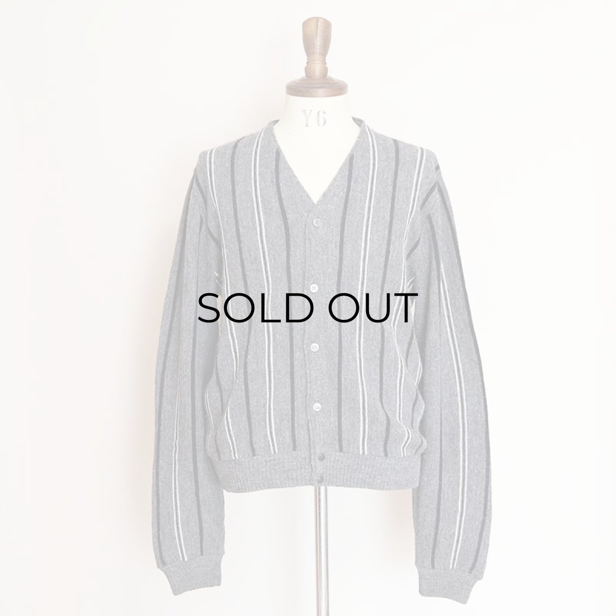 画像7: 〜70's UNKNOWN BRAND ACRYLIC STRIPE KNIT CARDIGAN (7)