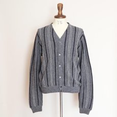 画像7: 〜70's UNKNOWN BRAND ACRYLIC STRIPE KNIT CARDIGAN (7)