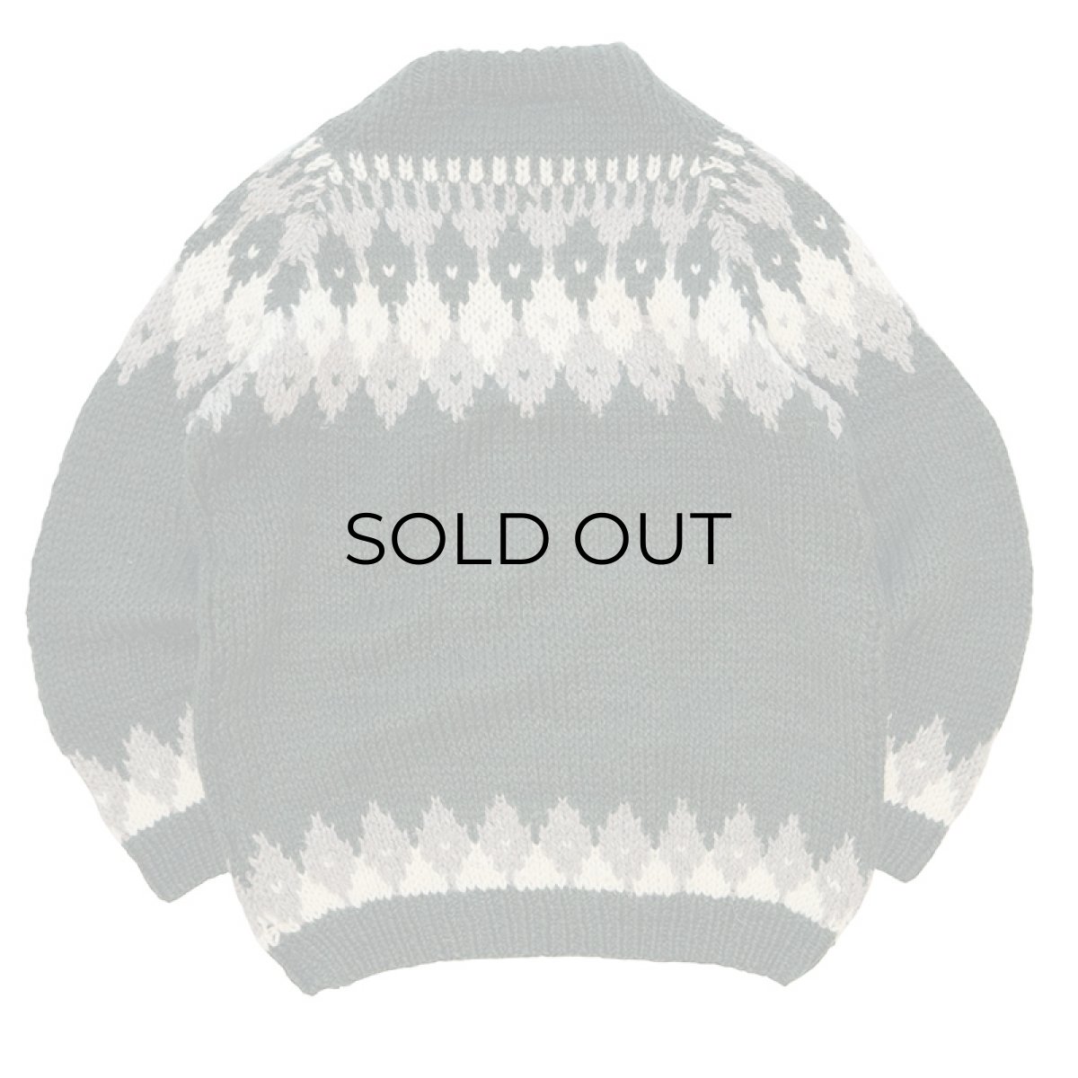 画像2: OLD UNKNOWN BRAND WOOL HAND KNIT NORDIC SWEATER (2)