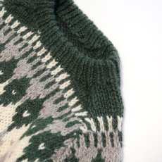 画像4: OLD UNKNOWN BRAND WOOL HAND KNIT NORDIC SWEATER (4)