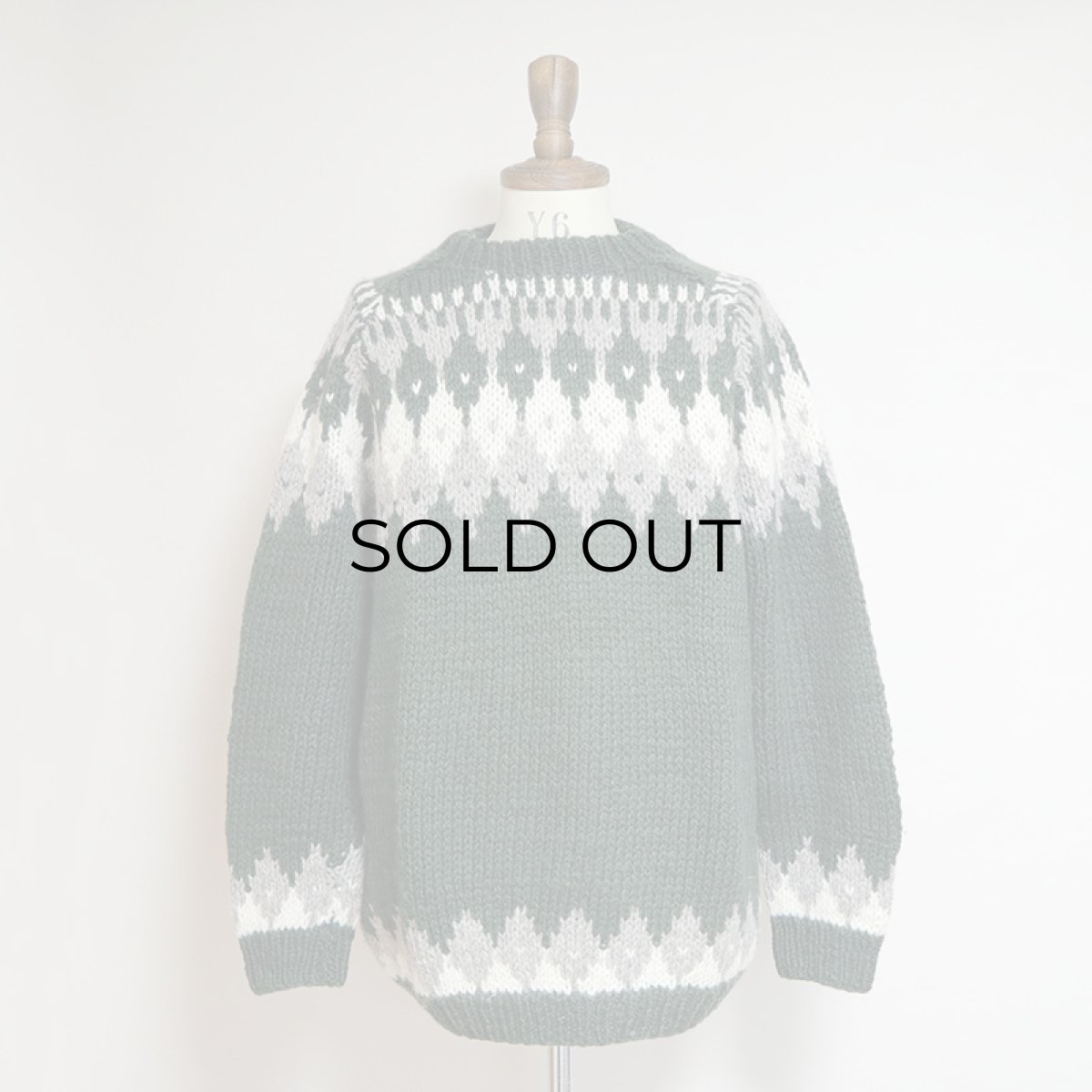 画像8: OLD UNKNOWN BRAND WOOL HAND KNIT NORDIC SWEATER (8)